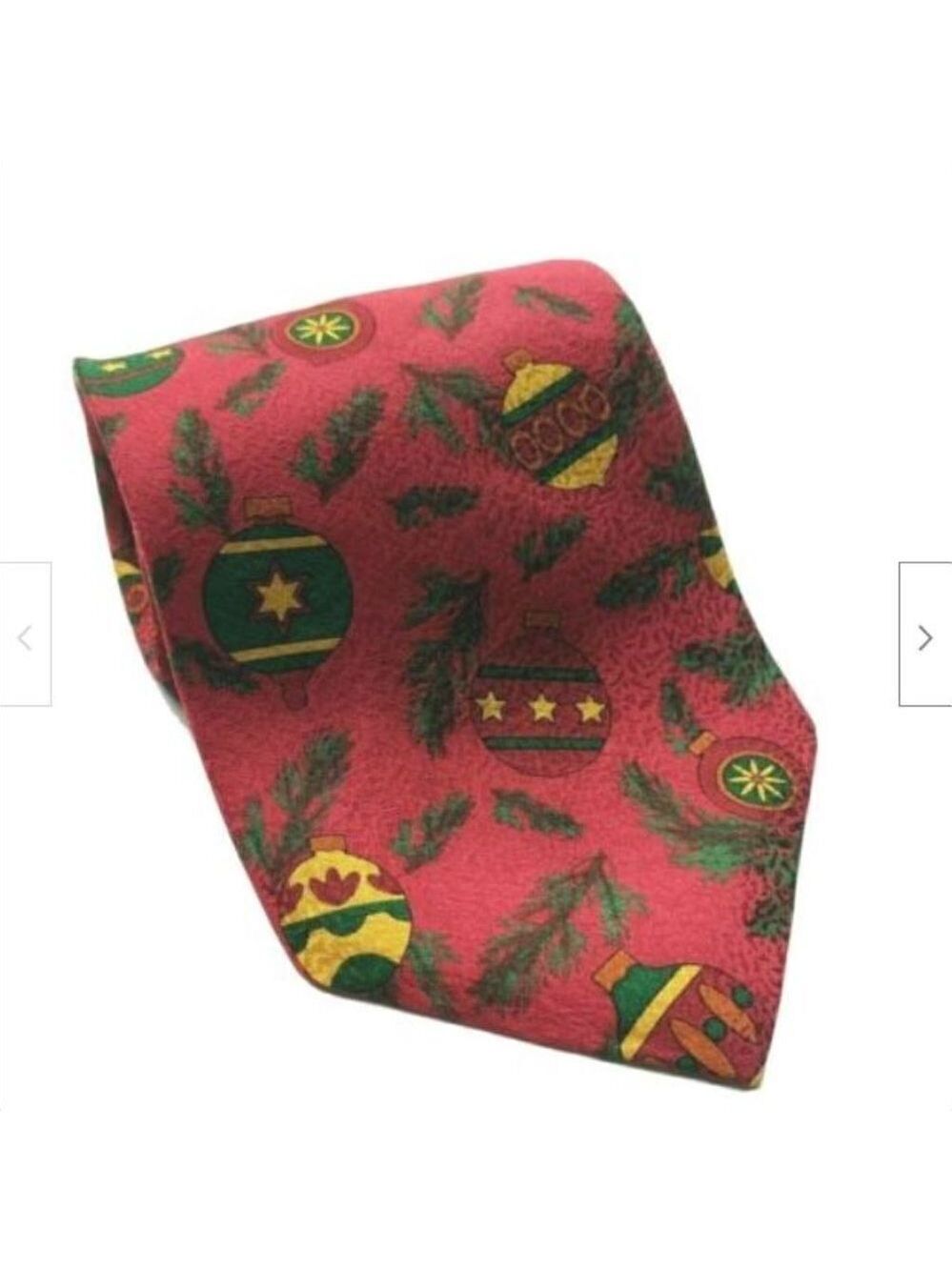 Ralph Marlin Red Christmas Ornaments Necktie